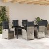 vidaXL Conjunto de Comedor de Jard&iacute;n 7 pcs Gris Claro rat&aacute;n sint&eacute;tico