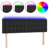 vidaXL Cabecero con luces LED cuero sint&eacute;tico negro 144x5x78/88 cm