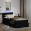 vidaXL Cama con almacenamiento y LED con colch&oacute;n Negro 100 x 200 cm