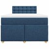 vidaXL Cama box spring con colch&oacute;n tela azul 120x190 cm