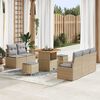 vidaXL Conjunto de sof&aacute; de jard&iacute;n con coj&iacute;n 8 pcs Beige y Gris Claro