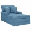 vidaXL Chaise Lounge con Falda 3 uds. Azul Tela de Pana
