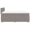 vidaXL Cama box spring con colch&oacute;n tela gris taupe 140x200 cm