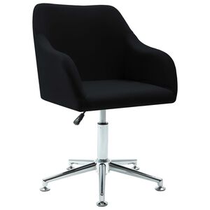 vidaXL Silla de oficina giratoria de tela negra