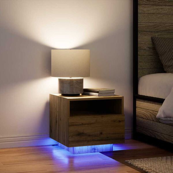 vidaXL Armario de Noche con caj&oacute;n Roble artesanal 40 x 39 x 37 cm