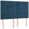 vidaXL Cama box spring colch&oacute;n y LED terciopelo azul oscuro 140x190 cm