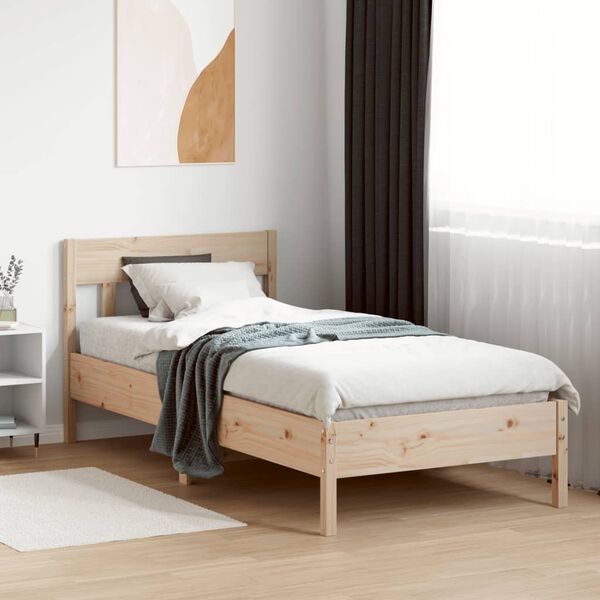 vidaXL Estructura de cama sin colch&oacute;n madera maciza de pino 90x200 cm