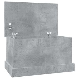 vidaXL Ba&uacute;l almacenaje madera contrachapada gris hormig&oacute;n 50x30x28 cm