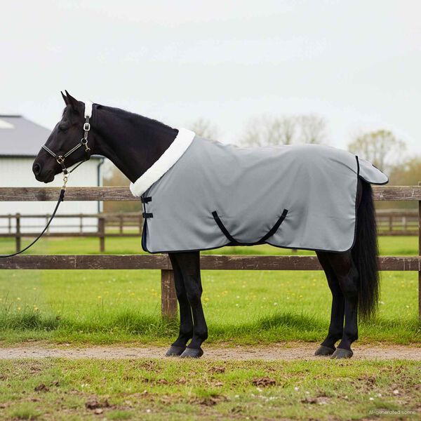vidaXL Manta para Caballo Gris claro completo 75 cm Forro polar