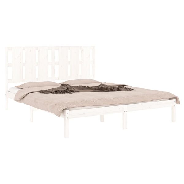 vidaXL Estructura de cama de madera maciza de pino blanco 160x200 cm