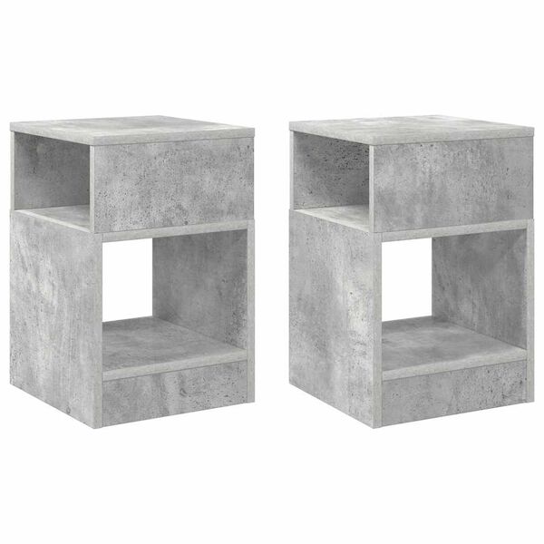 vidaXL Mesa Auxiliar 2 pcs Gris Concreto 30,5 x 30 x 45 cm