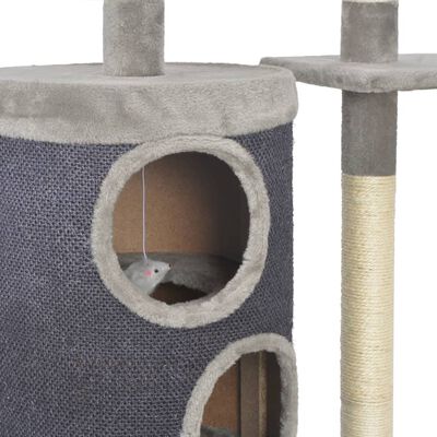 vidaXL Rascador para gatos con postes de sisal gris 260 cm