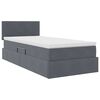 vidaXL Cama con almacenamiento Gris oscuro 100 x 200 cm Terciopelo