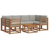 vidaXL Conjunto de sof&aacute;s de exterior 7 uds. Gris Natural y Claro
