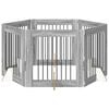 vidaXL Puerta de perro con soportes 6 pcs Gris Sonoma 80 x 80 cm