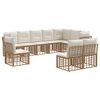 vidaXL Conjunto de sof&aacute;s de exterior con coj&iacute;n 7 pcs Natural Poli&eacute;ster