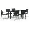 vidaXL Juego de comedor para jard&iacute;n 7 piezas rat&aacute;n sint&eacute;tico y acero