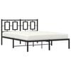 vidaXL Estructura cama sin colch&oacute;n con cabecero metal negro 135x190 cm