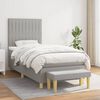 vidaXL Cama box spring con colch&oacute;n tela gris claro 90x190 cm