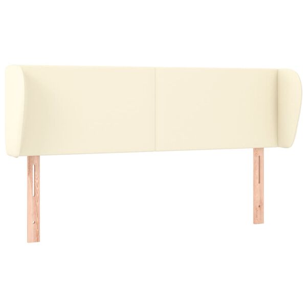 vidaXL Cabecero de cuero sint&eacute;tico color crema 147x23x78/88 cm