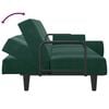 vidaXL Sof&aacute; cama con reposabrazos terciopelo verde oscuro
