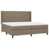 vidaXL Cama box spring con colch&oacute;n tela gris taupe 200x200 cm