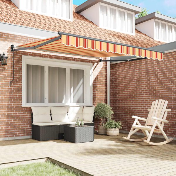 vidaXL Toldo Manual Amarillo y Naranja 350 x 250 x 165 cm Poli&eacute;ster