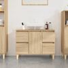 vidaXL Armario de lavabo madera contrachapada roble Sonoma 80x33x60 cm