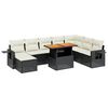 vidaXL Set de sof&aacute;s de jard&iacute;n 8 piezas y cojines rat&aacute;n sint&eacute;tico negro