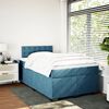 vidaXL Cama box spring con colch&oacute;n terciopelo azul oscuro 120x190 cm