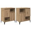 vidaXL Tableros Lateral 2 uds. Roble artisan 60 x 35 x 70 cm