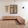 vidaXL Muebles de jardín 9 pzas y cojines marrón miel madera pino