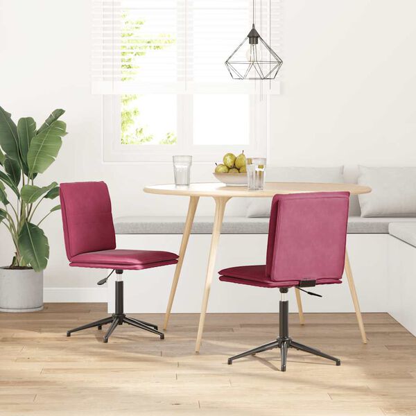 vidaXL Sillas de comedor 2 unidades terciopelo rojo tinto