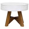 vidaXL Mesa de centro de madera maciza reciclada blanco 60x45 cm