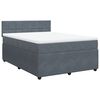 vidaXL Cama box spring con colch&oacute;n terciopelo gris oscuro 160x200 cm