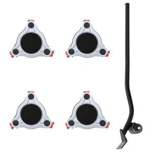 vidaXL Ruedas para muebles (4 unidades, con elevador, 14,5 x 13,5 x 4 cm, acero, 400 kg)