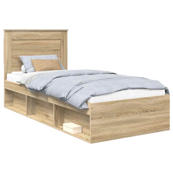 vidaXL Estructura de cama Sonoma 100 x 200 cm Madera de pino macizo