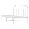vidaXL Estructura cama sin colch&oacute;n con cabecero metal blanco 80x200 cm