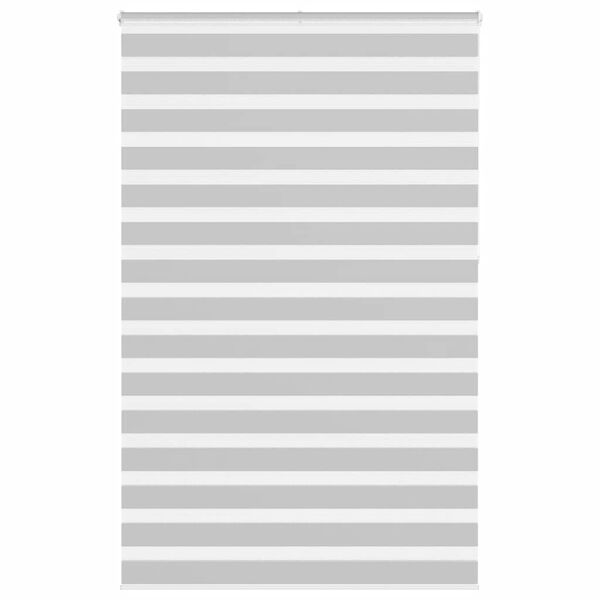 vidaXL Estor cebra gris claro 140x230cm tejido ancho 135,9cm poli&eacute;ster