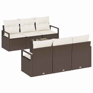 vidaXL Conjunto de sof&aacute; de jard&iacute;n 7 uds. 6-N&uacute;mero de plazas