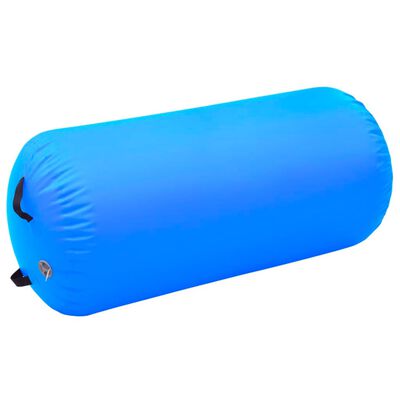 vidaXL Rollo hinchable de gimnasia con bomba PVC azul 120x75 cm