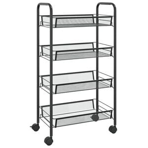 vidaXL Carrito de cocina 4 niveles hierro negro 46x26x85 cm