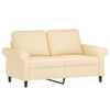 vidaXL Sof&aacute; de 2 plazas con almohadas y cojines tela crema 120 cm