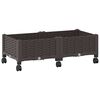 vidaXL Macetero de Jard&iacute;n con Ruedas Marr&oacute;n 80 x 40 x 29 cm PP