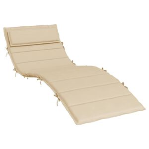 vidaXL Coj&iacute;n de tumbona de tela Oxford beige 180x60x4 cm