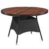 vidaXL Set comedor jardín 7 pzas ratán sintético y madera acacia negro