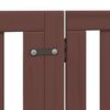 vidaXL Puerta de perros plegable 6 paneles madera &aacute;lamo marr&oacute;n 480 cm