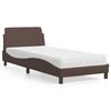vidaXL Cama con colch&oacute;n Dover cuero sint&eacute;tico marr&oacute;n 90x200 cm