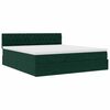 vidaXL Estructura de cama otomana con colch&oacute;n verde oscuro 160x200 cm