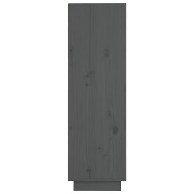 vidaXL Aparador alto de madera maciza de pino gris 37x34x110 cm